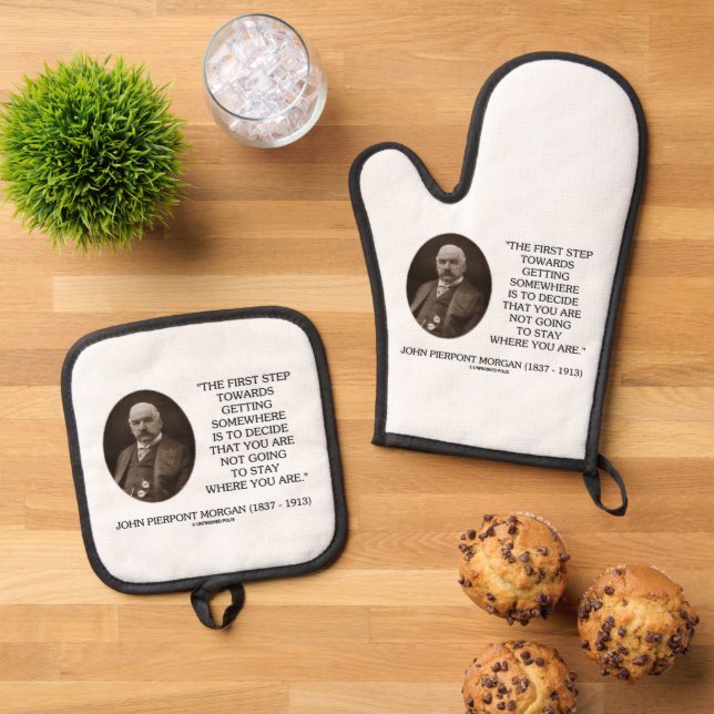 J.P. Morgan First Step Towards Getting Somewhere Oven Mitt & Pot Holder Set (Top Down)