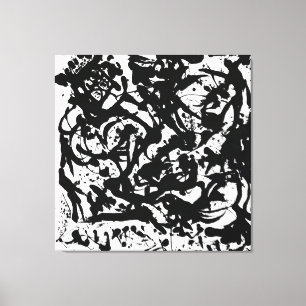 J. P. - NUMBER 17 - 1951 - Black pourings - Canvas Print