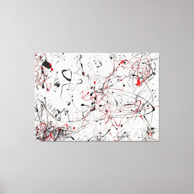 J. P. - NUMBER 4 GRAY AND RED - 1948 - Abstract - Canvas Print (Front)
