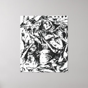 J. P. - NUMBER 6 - 1952 - Black Pourings -  Canvas Print