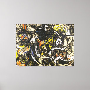 J. P. - NUMBER 8 - 1952 - Black Pourings - Canvas Print