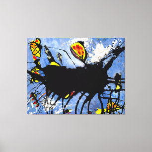 J. P. - POURED BLACK SHAPE I - c. 1950 -Abstract- Canvas Print