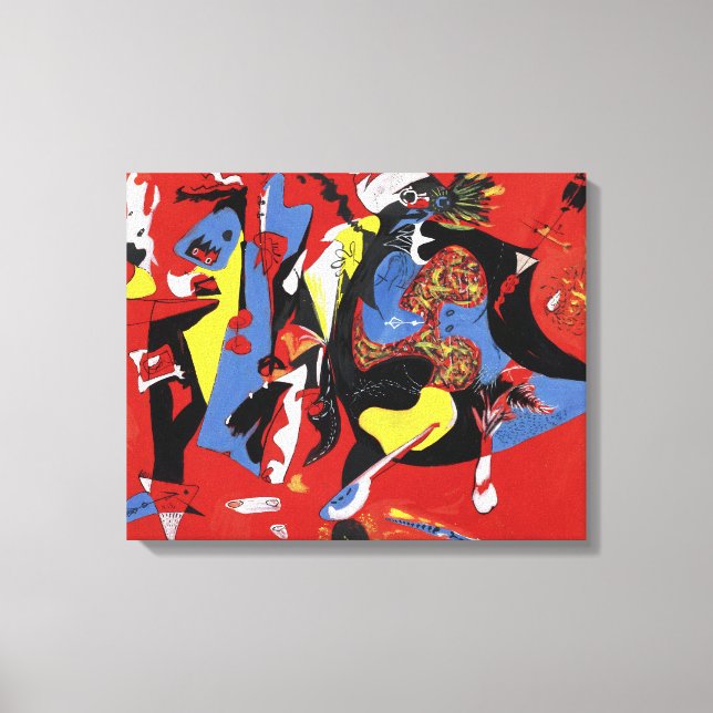 J. P. - RED and BLUE  - 1946 - Abstract  - Canvas Print (Front)