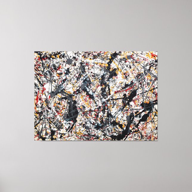 J. P. SILVER over BLACK, WHITE, YELLOW & RED 1948  Canvas Print (Front)