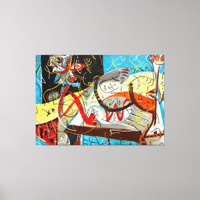 J. P. - STENOGRAPHIC FIGURE - c. 1942 - Abstract - Canvas Print (Front)