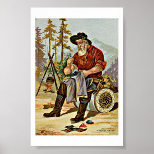 J & P Thread Antique Ad Poster