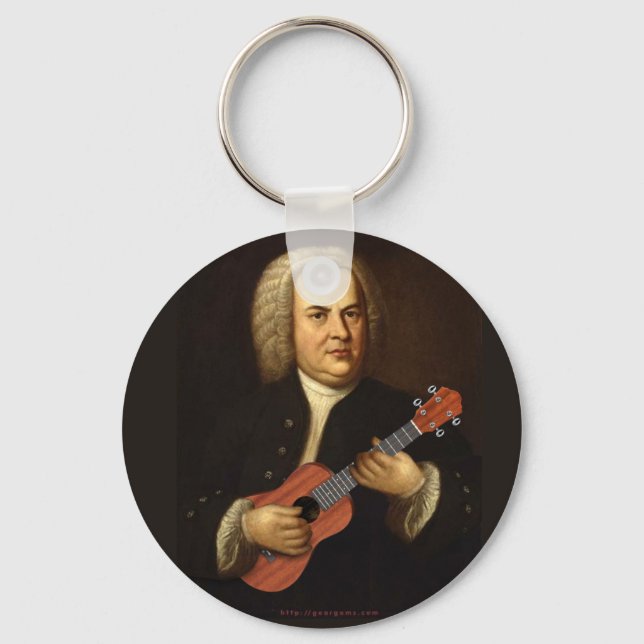 J.S. Bach on Uke Keychain (Front)