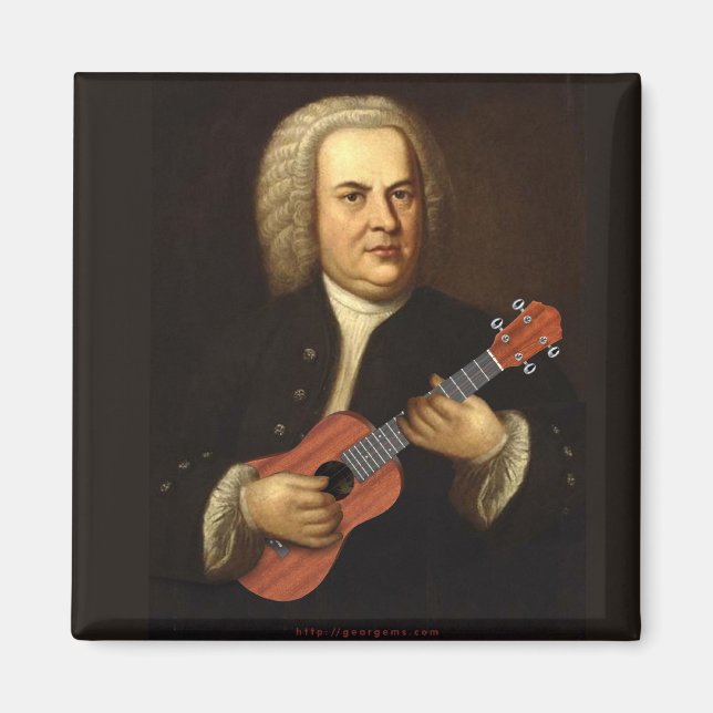 J.S. Bach on Uke Magnet (Front)