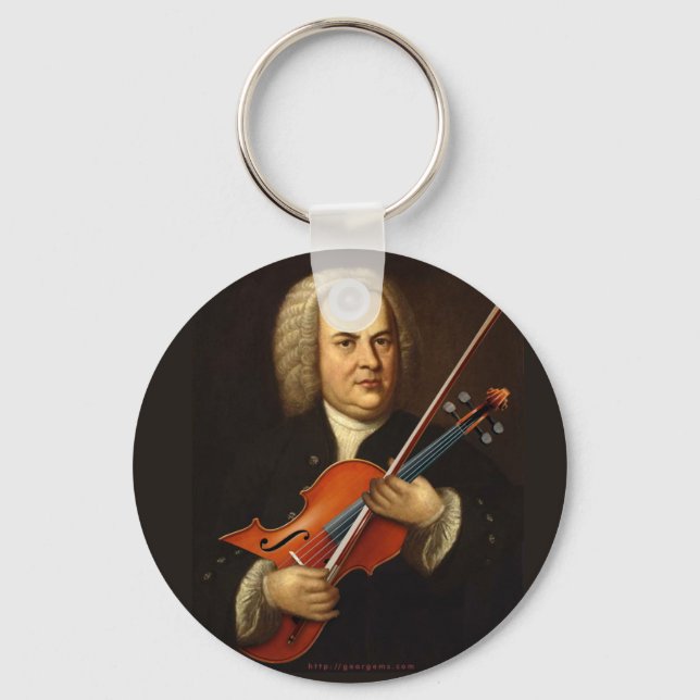 J.S. Bach with a Viola Keychain (Front)