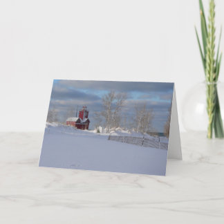 J Spoelstra Big Red in Winter Card