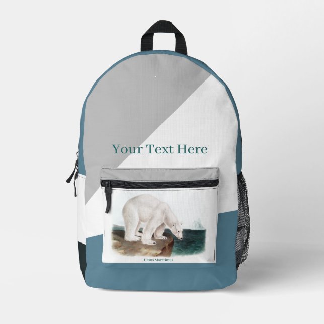 J.W. Audubon - Ursus Maritimus Polar Bear Printed Backpack (Front)