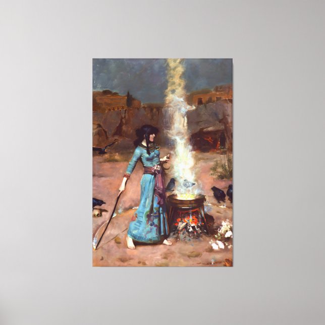 J. W. WATERHOUSE - THE MAGIC CIRCLE - 1886 -  CANVAS PRINT (Front)