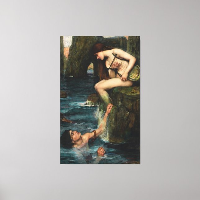 J. WATERHOUSE - THE SIREN - 1900 - Pre-Raphaelites Canvas Print (Front)