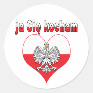 ja Cie kocham Eagle Heart Classic Round Sticker