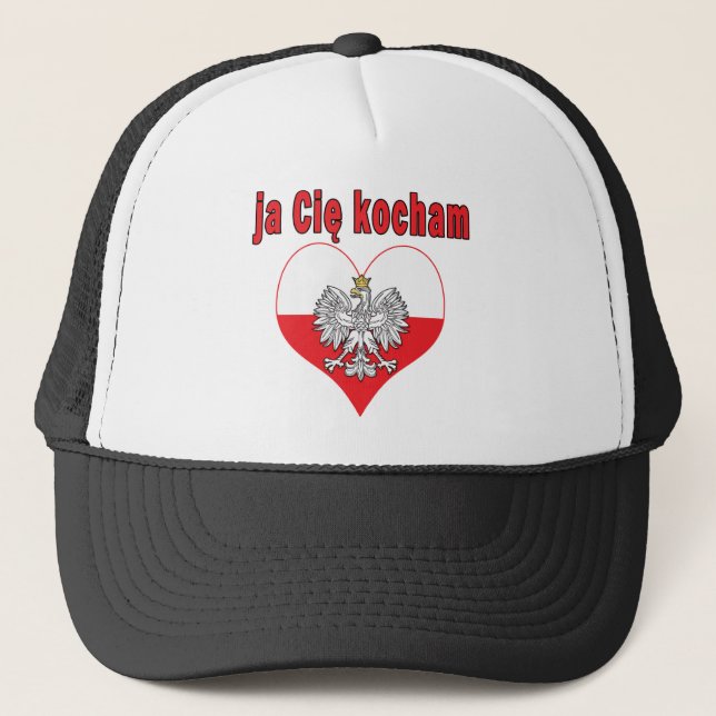 ja Cie kocham Eagle Heart Trucker Hat (Front)