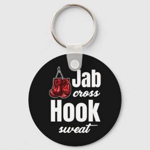Jab Cross Hook Sweat Funny Kickboxing Martial Arts Keychain
