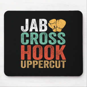 Jab Cross Hook Uppercut Boxer Workout Funny Kickbo Mouse Pad