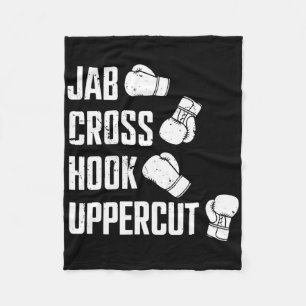 Jab Cross Hook Uppercut Boxer Workout Kickboxing  Fleece Blanket