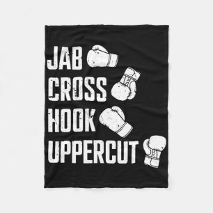 Jab Cross Hook Uppercut Boxer Workout Kickboxing  Fleece Blanket