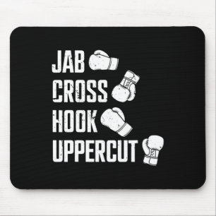 Jab Cross Hook Uppercut Boxer Workout Kickboxing Mouse Pad