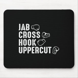Jab Cross Hook Uppercut Boxing Gloves Boxer  Mouse Pad