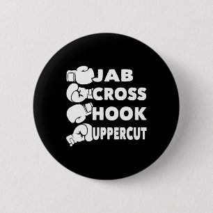 Jab Cross Hook Uppercut - Boxing Lover Gym Boxer K 2 Inch Round Button