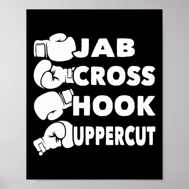 Jab Cross Hook Uppercut - Boxing Lover Gym Boxer K Poster (Front)