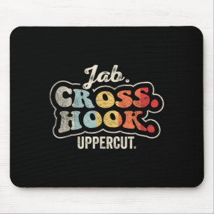 Jab Cross Hook Uppercut Boxing Retro Vintage Mouse Pad