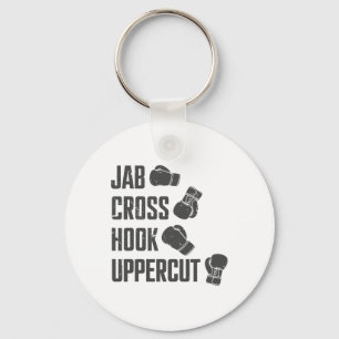 Jab Cross Hook Uppercut Funny Boxing Coach Trainin Keychain