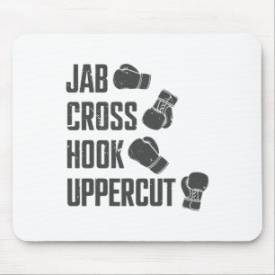 Jab Cross Hook Uppercut Funny Boxing Coach Trainin Mouse Pad