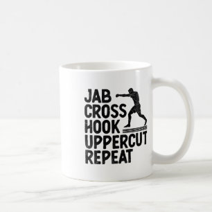 Jab Cross Hook Uppercut Repeat Boxer Sports Athlet Coffee Mug