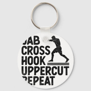 Jab Cross Hook Uppercut Repeat Boxer Sports Athlet Keychain