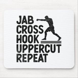 Jab Cross Hook Uppercut Repeat Boxer Sports Athlet Mouse Pad
