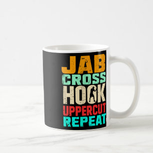 Jab Cross Hook Uppercut Repeat Retro Kickboxing Mm Coffee Mug