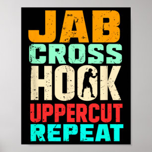Jab Cross Hook Uppercut Repeat Retro Kickboxing Mm Poster