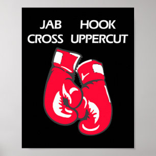 Jab Hook Cross Uppercut Martial Arts Boxing Poster