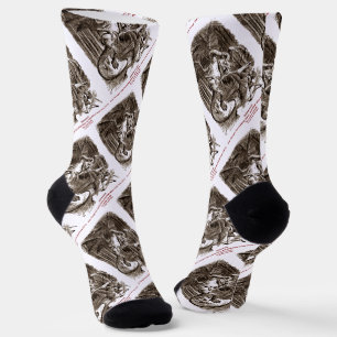 Jabberwock Through The Looking Glass John Tenniel Socks