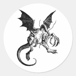Jabberwocky Black Classic Round Sticker