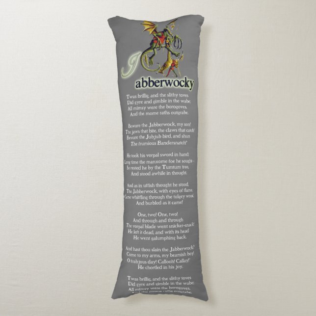Jabberwocky Looking Glass Signed Body Pillow (Front Vertical)