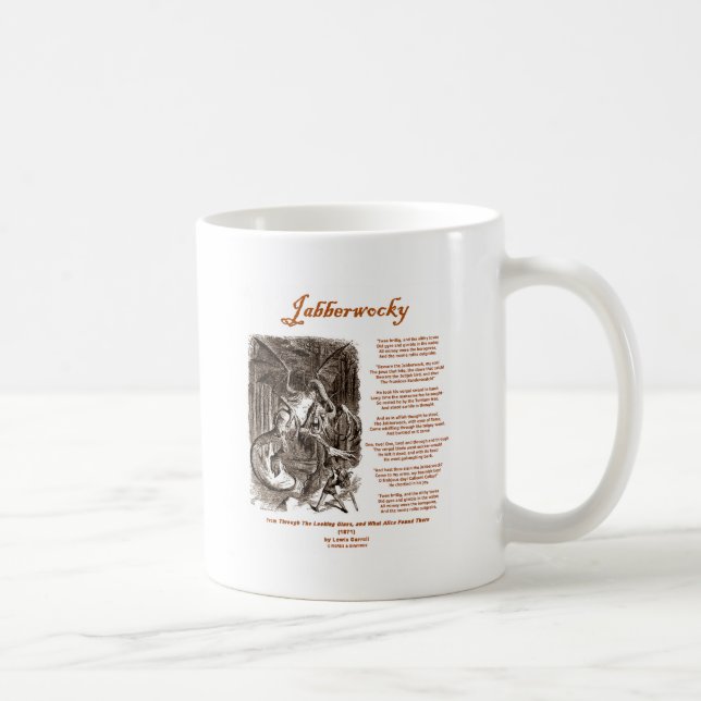 Jabberwocky Poem by Lewis Carroll (Black Adder) Coffee Mug (Right)