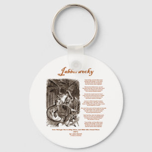 Jabberwocky Poem by Lewis Carroll (Black Adder) Keychain