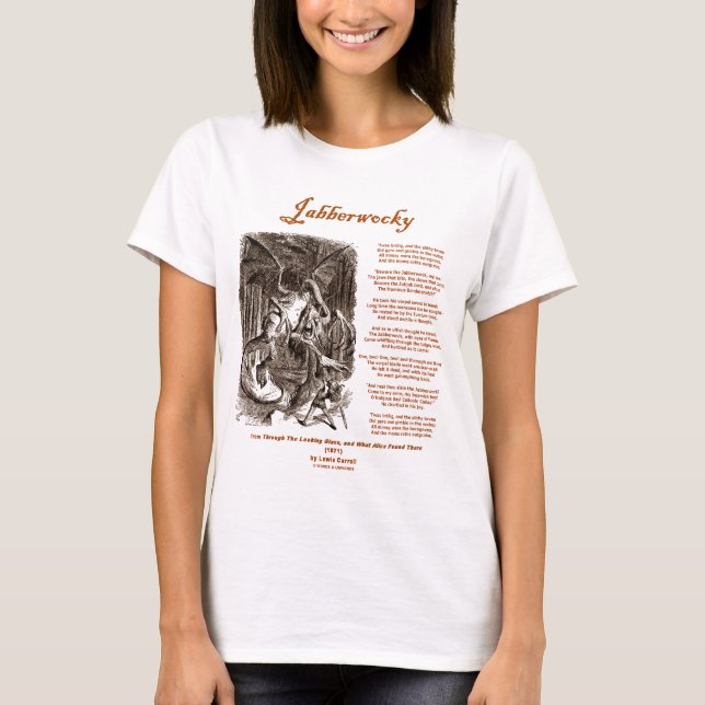 Jabberwocky Poem by Lewis Carroll (Black Adder) T-Shirt (Front)