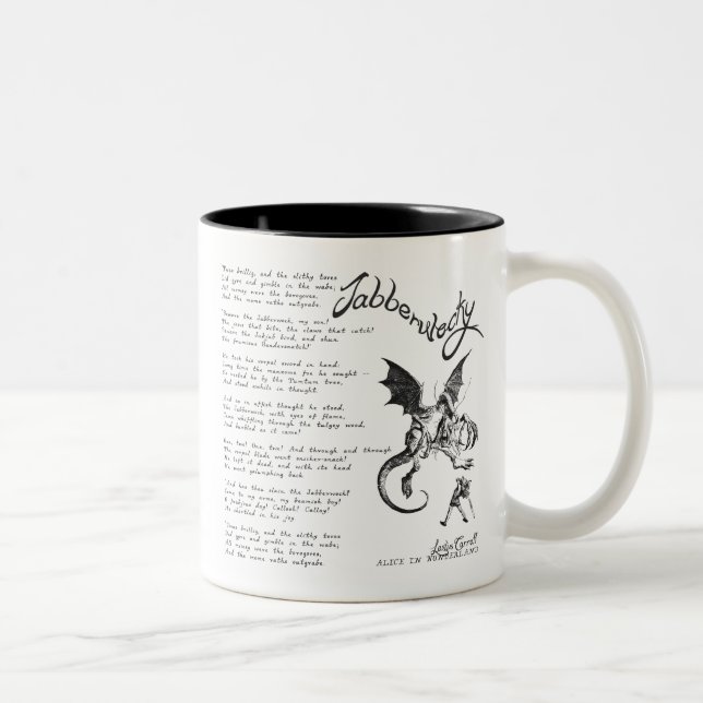 Jabberwocky Poem Two-Tone Coffee Mug (Right)