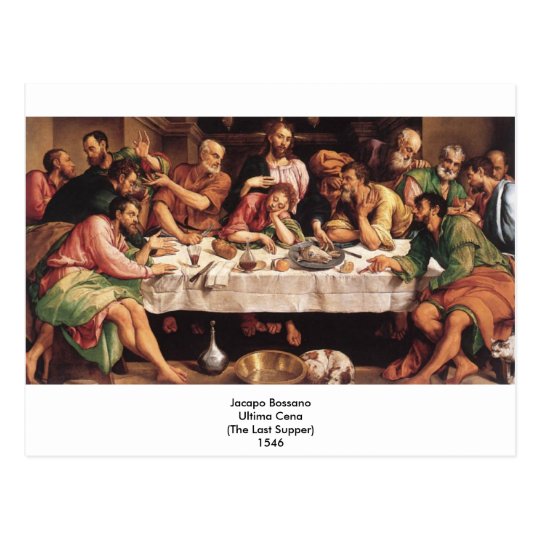 Jacapo Bossano - Ultima Cena (Last Supper), 1546 Postcard