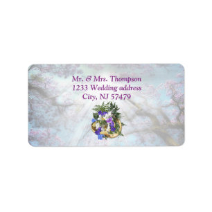 Jacaranda Blooms & Lily Bouquet Label