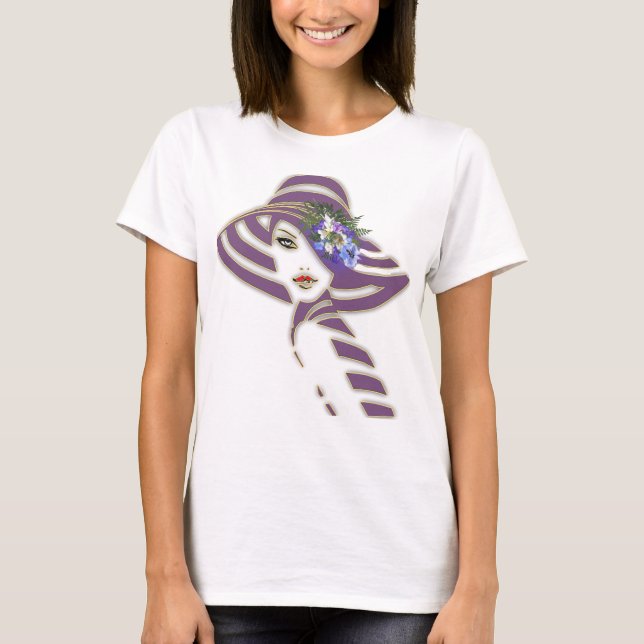 Jacaranda Blooms & Lily  Bouquet T-Shirt (Front)