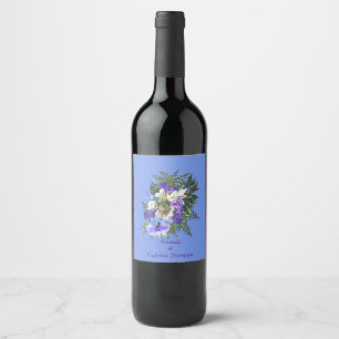 Jacaranda Blooms & Lily  Bouquet Wine Label