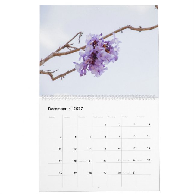 Jacaranda Flower Calendar (Dec 2027)