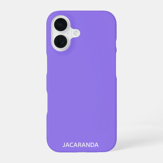 Jacaranda purple colour name iPhone 16 case (Back)