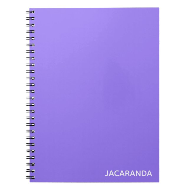 Jacaranda purple colour name notebook (Front)
